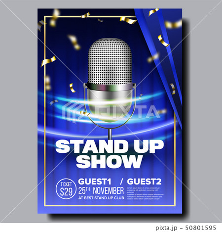 Bright Banner Of Stand Up Show In Club Vector Bright Banner Of Stand Up Show In Club Vector 50801595