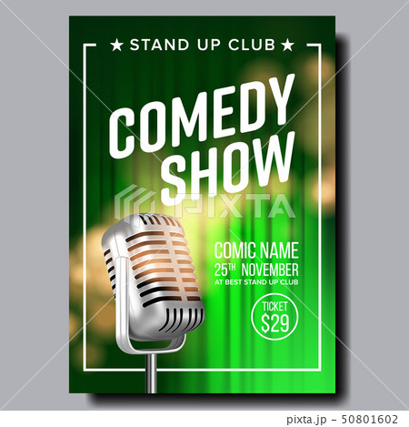 Banner Flyer To Stand Up Show In Night Club Vector Banner Flyer To Stand Up Show In Night Club Vector 50801602