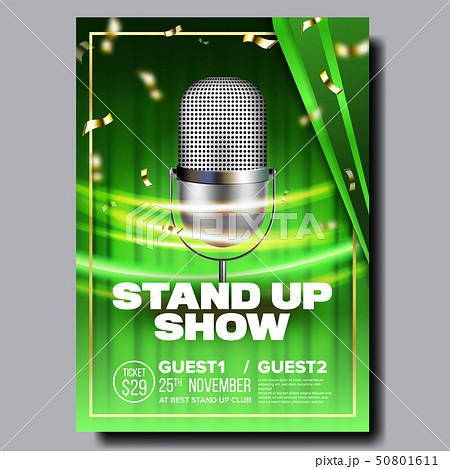 Bright Poster Of Stand Up Show In Club Vector Bright Poster Of Stand Up Show In Club Vector 50801611
