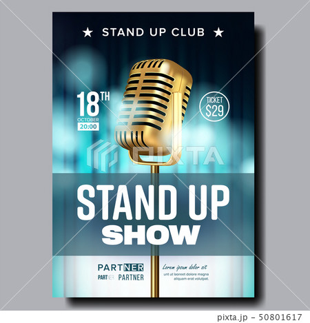 Poster Announcement Of Night Stand Up Show Vector 50801617