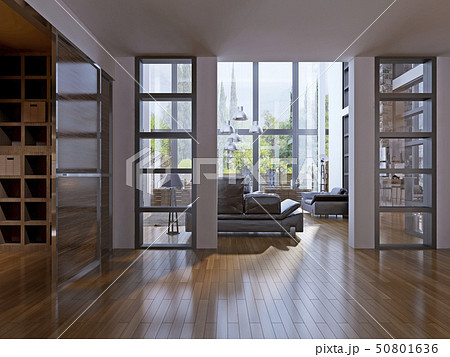 High-tech design of hallway 50801636