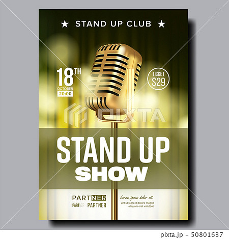 Stand Up Show In Club Poster Announcement Vector 50801637