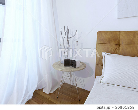 Unusual table lamp on modern bedroom 50801858