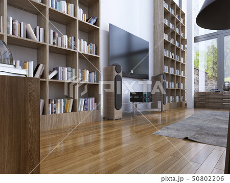 Home library in modern style Home library in modern style 50802206