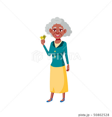 Black, African American Old Woman Vector. Elderly People. Senior Person. Isolated Cartoon Black, African American Old Woman Vector. Elderly People. Senior Person. Isolated Cartoon 50802528