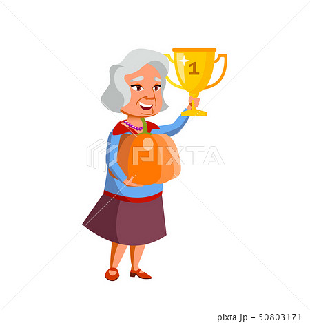 Asian Old Woman Vector. Elderly People. Senior Person. Isolated Cartoon Illustration 50803171