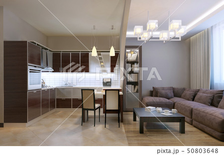 Arch separated kitchen studio 50803648
