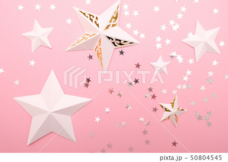 Stars cut from paper with sequins in the star Stars cut from paper with sequins in the star 50804545