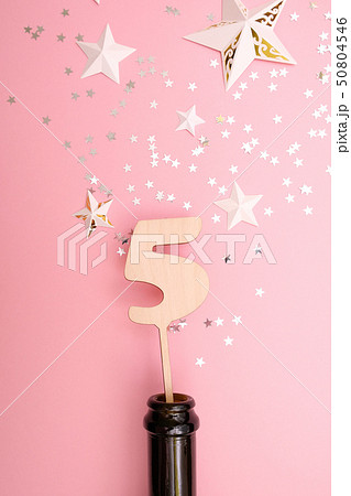 salute from sequins in the form of stars flies out 50804546