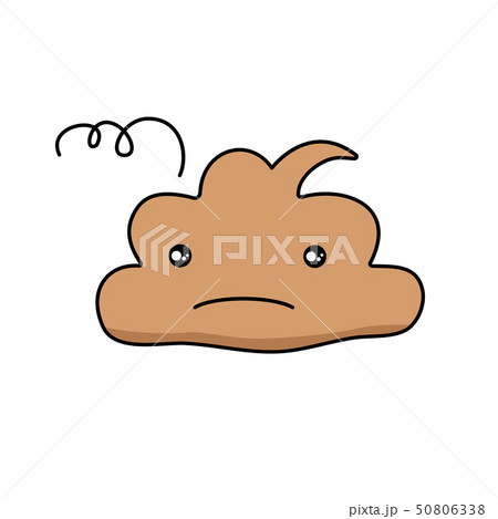 cute funny poop emoticon smileys. Emotional...のイラスト素材