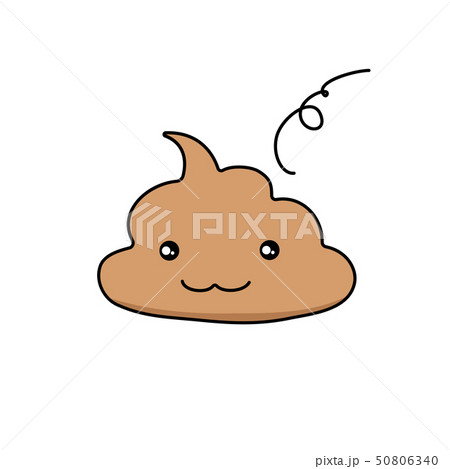 cute funny poop emoticon smileys. Emotional...のイラスト素材