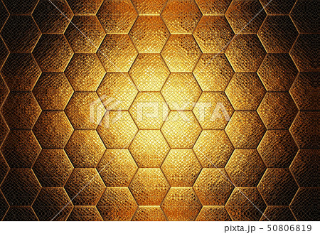 Gold hexagon texture background 50806819