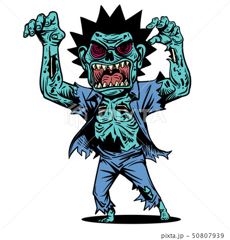 Vector illustration of Cartoon Zombie - Stock Illustration [50807939] -  PIXTA