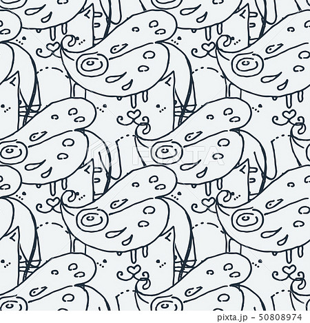 Seamless doodle pattern with cute elements 50808974