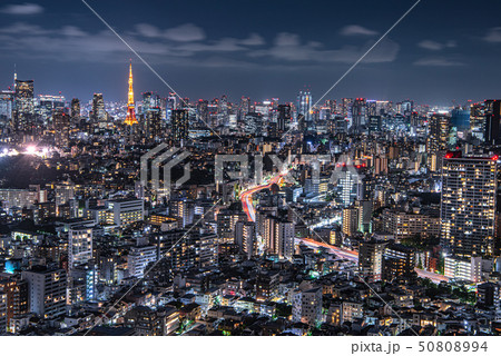 東京の夜景 恵比寿ガーデンプレイスタワーからの写真素材