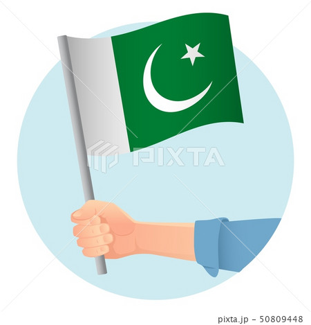 Pakistan flag in hand icon 50809448