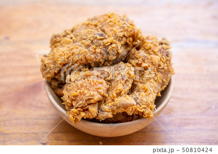 crispy fried chicken popular fast food 50810424