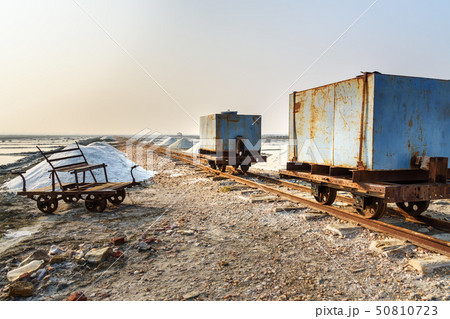 Old railcars on narrow gauge railway at Sambhar 50810723