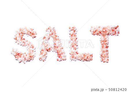 Pink Bolivian salt isolated on white background 50812420