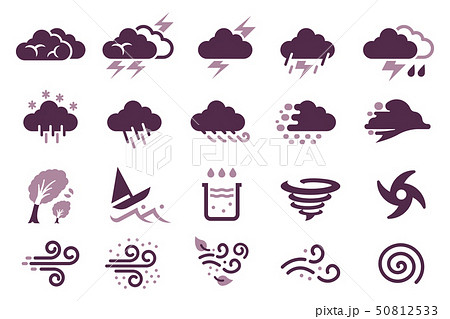 Storm weather and situation of rainy season icon. Storm weather and situation of rainy season icon. 50812533