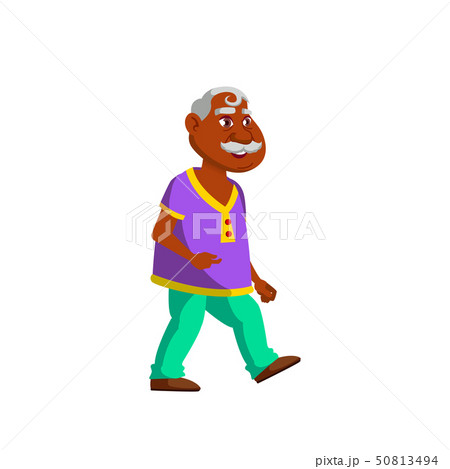 Indian Old Man Vector. Elderly People. Senior Person. Isolated Cartoon Illustration 50813494