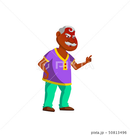 Indian Old Man Vector. Elderly People. Senior Person. Isolated Cartoon Illustration 50813496