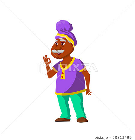 Indian Old Man Vector. Elderly People. Senior Person. Isolated Cartoon Illustration Indian Old Man Vector. Elderly People. Senior Person. Isolated Cartoon Illustration 50813499