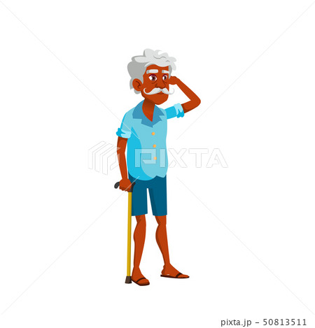 Indian Old Man Vector. Elderly People. Senior Person. Isolated Cartoon Illustration Indian Old Man Vector. Elderly People. Senior Person. Isolated Cartoon Illustration 50813511