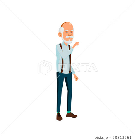 Asian Old Man Vector. Elderly People. Senior Person. Isolated Cartoon Illustration 50813561