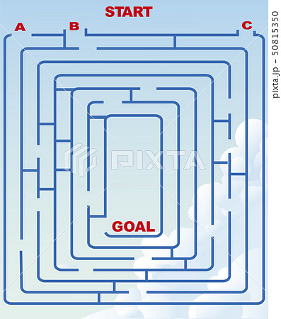 夏空の背景の迷路のイラスト素材