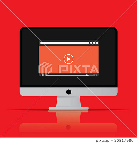 Video player icon computer in flat style vector 50817986