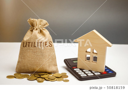 A money bag with the word Utilities  50818159