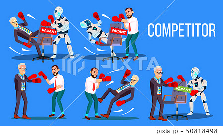Competitor Of Work Vacancy Position Set Vector 50818498