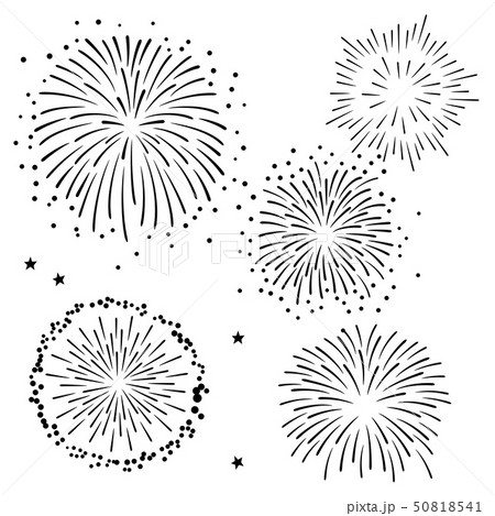 花火　イラストセット　黒 50818541