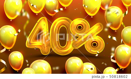 Forty Percent Or 40 Marketing Sale Offer Vector 50818602