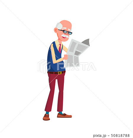 European Old Man Vector. Elderly People. Senior Person. Isolated Cartoon Illustration 50818788