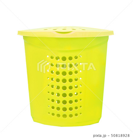 yellow plastic basket for washing, isolated  50818928