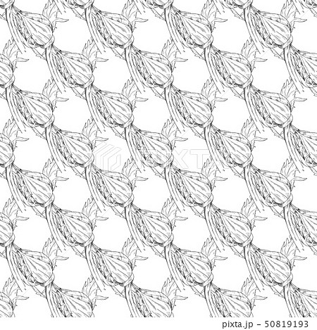 Seamless pattern with flower ink sketch 50819193