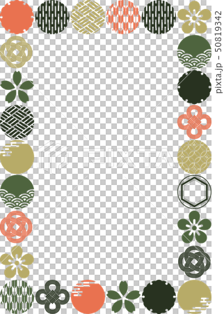 Japanese pattern round frame - Stock Illustration [50819342] - PIXTA