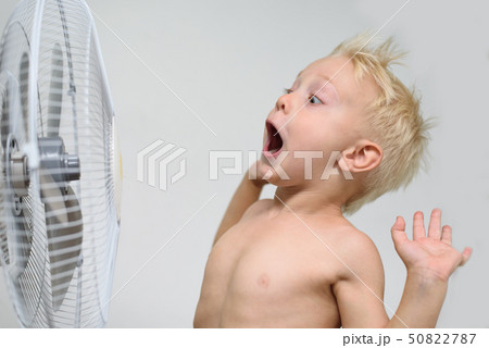 Surprised little blonde boy with open mouth and Surprised little blonde boy with open mouth and 50822787