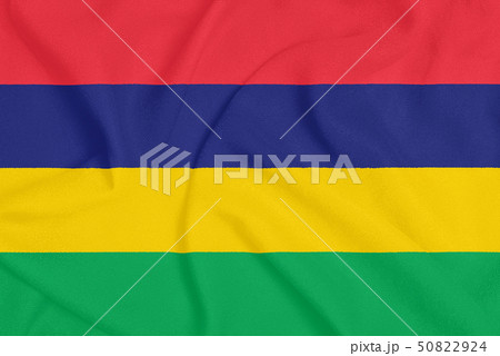Flag of Mauritius on textured fabric. Patriotic 50822924