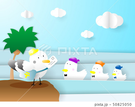 Postal Birds Paper Artのイラスト素材 [50825050] - PIXTA