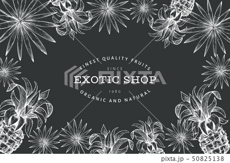 Pineapples and tropical leaves design template. Pineapples and tropical leaves design template. 50825138