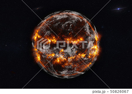 Planet Earth explosion with fire Planet Earth explosion with fire 50826067