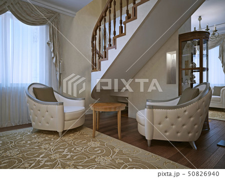 Weathered grey linen cotton armchais in lounge Weathered grey linen cotton armchais in lounge 50826940
