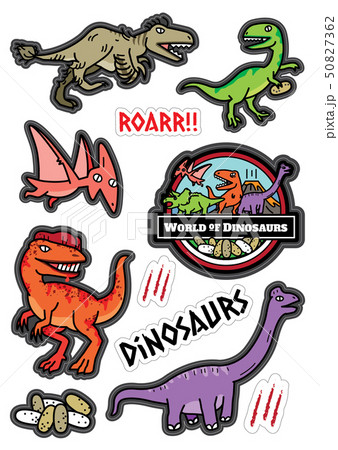 Dinosaurus character design color vector set.  50827362