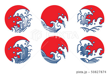 Water wave line logo template.Japanese.Thai. 50827874