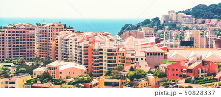 Panoramic view of Fontvieille architecture. Panoramic view of Fontvieille architecture. 50828337
