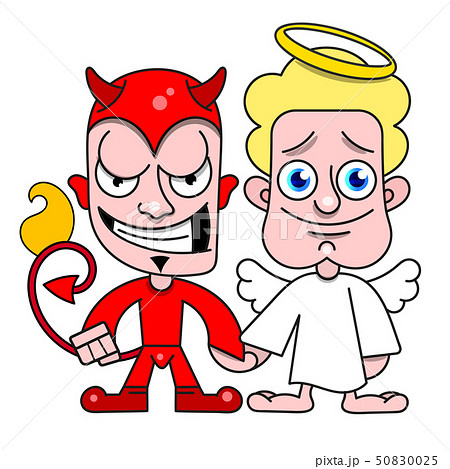 Angel And Demon Good And Evil Vector For T-shirt Angel And Demon Good And Evil Vector For T-shirt 50830025