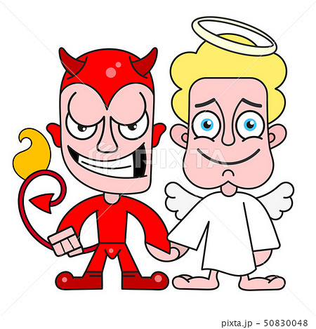 Angel And Demon Good And Evil Vector For T-shirt Angel And Demon Good And Evil Vector For T-shirt 50830048